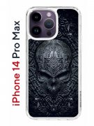 Чехол-накладка iPhone 14 Pro Max Kruche Print Череп техно