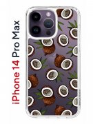 Чехол-накладка Apple iPhone 14 Pro Max (625953) Kruche PRINT Кокосы