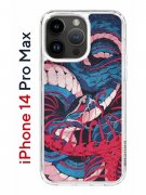 Чехол-накладка Apple iPhone 14 Pro Max (625953) Kruche PRINT Японская змея