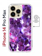 Чехол-накладка iPhone 14 Pro Max Kruche Magnet Print Purple leaves