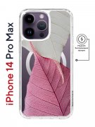 Чехол-накладка iPhone 14 Pro Max Kruche Magnet Print Pink and white