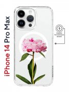 Чехол-накладка iPhone 14 Pro Max Kruche Magnet Print Пион