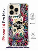 Чехол-накладка iPhone 14 Pro Max Kruche Magrope Print Music