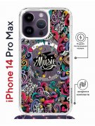 Чехол-накладка iPhone 14 Pro Max Kruche Magrope Print Music