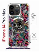 Чехол-накладка iPhone 14 Pro Max Kruche Magrope Print Music