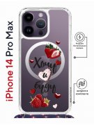 Чехол-накладка iPhone 14 Pro Max Kruche Magrope Print Ягодный микс