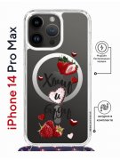 Чехол-накладка iPhone 14 Pro Max Kruche Magrope Print Ягодный микс