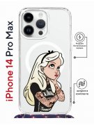 Чехол-накладка iPhone 14 Pro Max Kruche Print Magrope Tattoo Girl