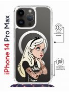Чехол-накладка iPhone 14 Pro Max Kruche Print Magrope Tattoo Girl