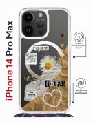 Чехол-накладка iPhone 14 Pro Max Kruche Magrope Print Крафтовые наклейки
