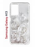 Чехол-накладка Samsung Galaxy A13 Kruche Print White roses