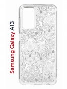 Чехол-накладка Samsung Galaxy A13 (630896) Kruche PRINT Skull White