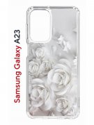 Чехол-накладка Samsung Galaxy A23 Kruche Print White roses