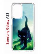Чехол-накладка Samsung Galaxy A23 Kruche Print Черный кот