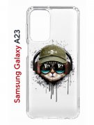 Чехол-накладка Samsung Galaxy A23 (630893) Kruche PRINT Кот в наушниках