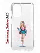 Чехол-накладка Samsung Galaxy A23 Kruche Print Fashion Girl