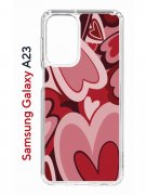 Чехол-накладка Samsung Galaxy A23 (630893) Kruche PRINT Сердечки