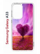 Чехол-накладка Samsung Galaxy A33 (630895) Kruche PRINT Pink heart