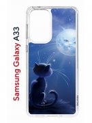 Чехол-накладка Samsung Galaxy A33 Kruche Print Лунный кот