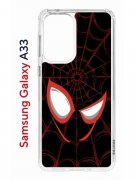 Чехол-накладка Samsung Galaxy A33 Kruche Print Человек-Паук черныи?