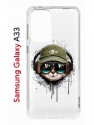 Чехол-накладка Samsung Galaxy A33 (630895) Kruche PRINT Кот в наушниках