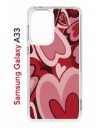 Чехол-накладка Samsung Galaxy A33 (630895) Kruche PRINT Сердечки