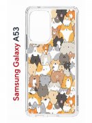 Чехол-накладка Samsung Galaxy A53 5G Kruche Print Котики