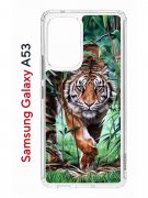 Чехол-накладка Samsung Galaxy A53 5G Kruche Print Крадущийся тигр