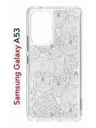 Чехол-накладка Samsung Galaxy A53 5G (630894) Kruche PRINT Skull White