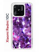 Чехол-накладка Xiaomi Redmi 10C (623779) Kruche PRINT Purple leaves