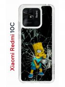 Чехол-накладка Xiaomi Redmi 10C Kruche Print Барт Симпсон