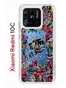 Чехол-накладка Xiaomi Redmi 10C (623779) Kruche PRINT Music
