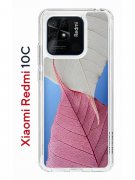 Чехол-накладка Xiaomi Redmi 10C (623779) Kruche PRINT Pink and white