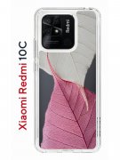 Чехол-накладка Xiaomi Redmi 10C (623779) Kruche PRINT Pink and white