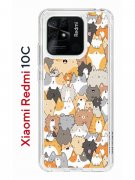 Чехол-накладка Xiaomi Redmi 10C Kruche Print Котики