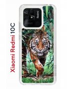 Чехол-накладка Xiaomi Redmi 10C Kruche Print Крадущийся тигр