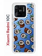 Чехол-накладка Xiaomi Redmi 10C (623779) Kruche PRINT Кокосы