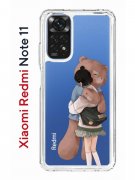 Чехол-накладка Xiaomi Redmi Note 11/Note 11S Kruche Print Девочка с мишкой