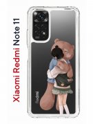 Чехол-накладка Xiaomi Redmi Note 11/Note 11S Kruche Print Девочка с мишкой