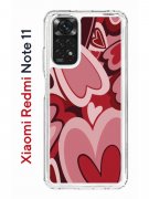Чехол-накладка Xiaomi Redmi Note 11  (623778) Kruche PRINT Сердечки
