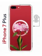 Чехол-накладка iPhone 7 Plus/8 Plus Kruche Magnet Print Пион