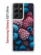 Чехол-накладка Samsung Galaxy S21 Ultra Kruche Print Fresh berries