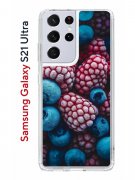 Чехол-накладка Samsung Galaxy S21 Ultra Kruche Print Fresh berries