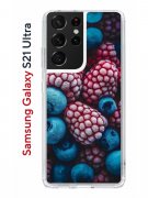 Чехол-накладка Samsung Galaxy S21 Ultra Kruche Print Fresh berries