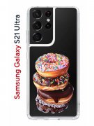 Чехол-накладка Samsung Galaxy S21/S30 Ultra Ultra Kruche Print Donuts