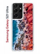Чехол-накладка Samsung Galaxy S21 Ultra Kruche Print Морской берег