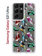Чехол-накладка Samsung Galaxy S21 Ultra Kruche Print Кроссы Nike Air Max