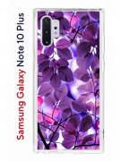 Чехол-накладка Samsung Galaxy Note 10+ Kruche Print Purple leaves