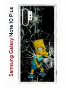 Чехол-накладка Samsung Galaxy Note 10+ Kruche Print Барт Симпсон