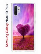 Чехол-накладка Samsung Galaxy Note 10+ Kruche Print Pink heart